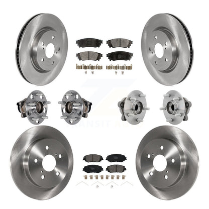 Hub Bearings Disc Brake Rotors And Pads Front Rear Kit (10Pc) For Toyota C-HR