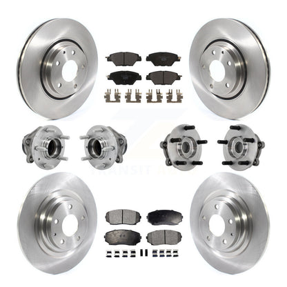 Hub Bearing Brake Rotor & Pad Front Rear Kit (10Pc) For 2016-2021 Mazda CX-9 FWD
