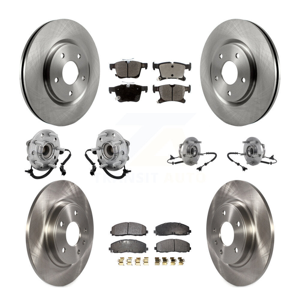 Hub Bearing Brake Rotor Pads Front Rear Kit (10Pc) For Chrysler Pacifica Voyager