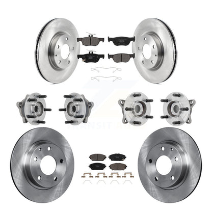 Hub Bearing Disc Brake Rotor Pad Front Rear Kit (10Pc) For 2021-2022 Mazda 3 AWD