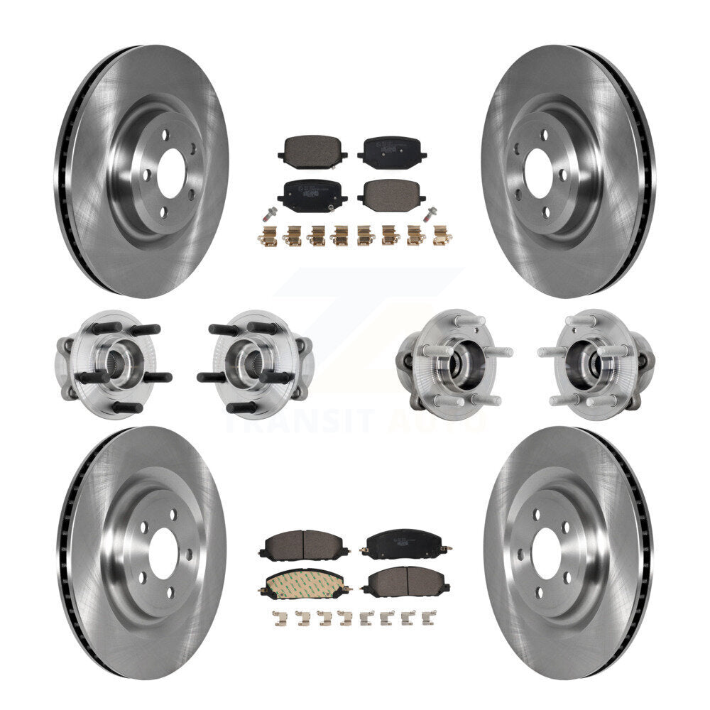 Hub Bearing Disc Brake Rotor Pads Front Rear Kit (10Pc) For Lincoln Aviator Ford