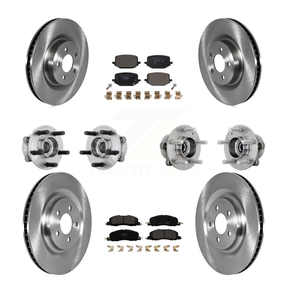 Hub Bearing Brake Rotor Pads Front Rear Kit (10Pc) For 20-22 Lincoln Aviator AWD