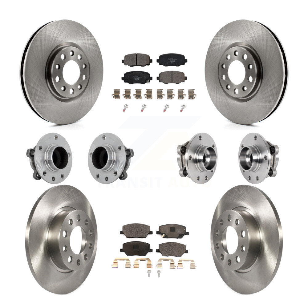 Hub Bearing Brake Rotor & Pads Front Rear Kit (10Pc) For Jeep Renegade Fiat 500X