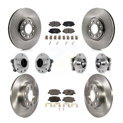 Hub Bearing Brake Rotor & Pads Front Rear Kit (10Pc) For Jeep Renegade Fiat 500X