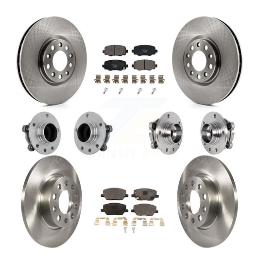 Hub Bearing Brake Rotor & Pads Front Rear Kit (10Pc) For Jeep Renegade Fiat 500X
