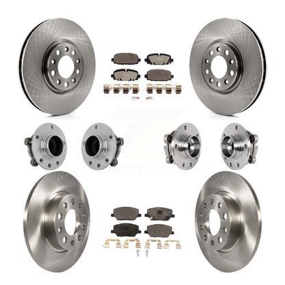 Hub Bearing Disc Brake Rotor And Pads Front Rear Kit (10Pc) For Jeep Compass FWD