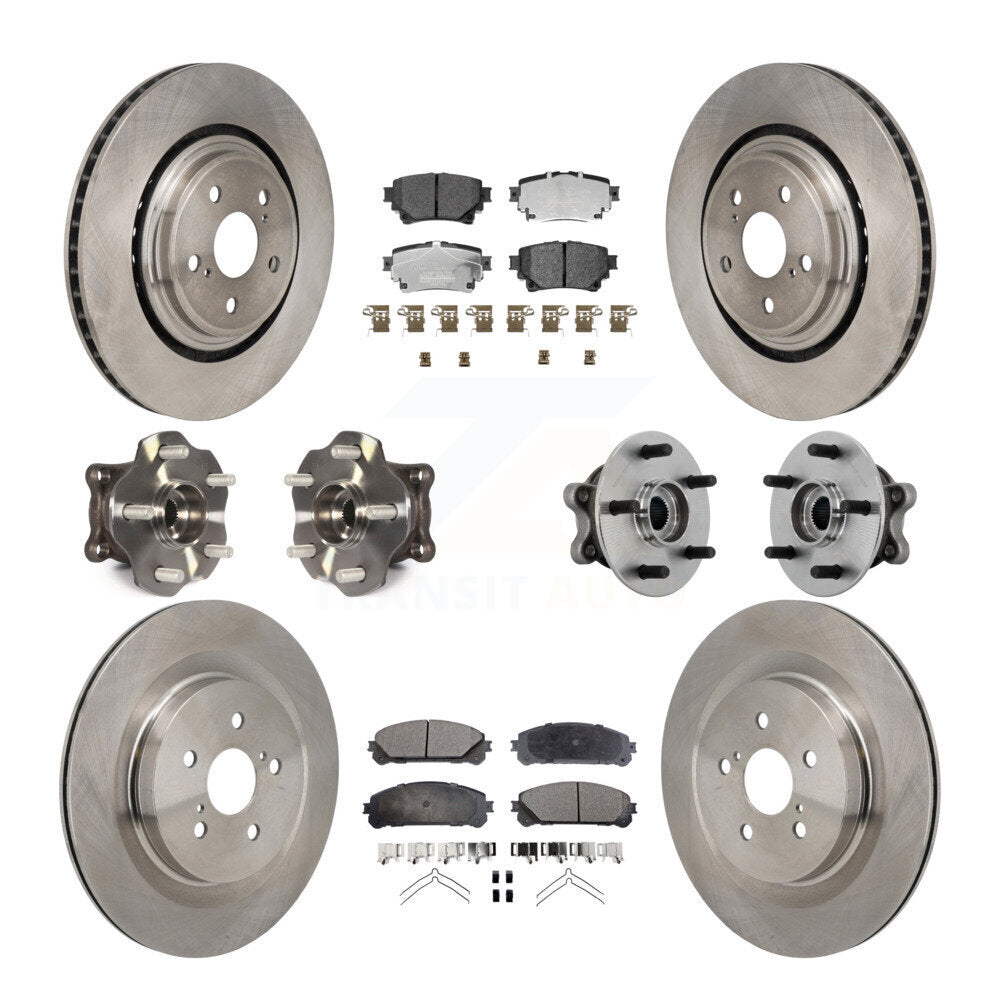 Hub Bearing Disc Brake Rotor Pad Front Rear Kit (10Pc) For Toyota Highlander AWD