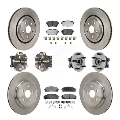 Hub Bearing Disc Brake Rotor Pad Front Rear Kit (10Pc) For Toyota Highlander AWD