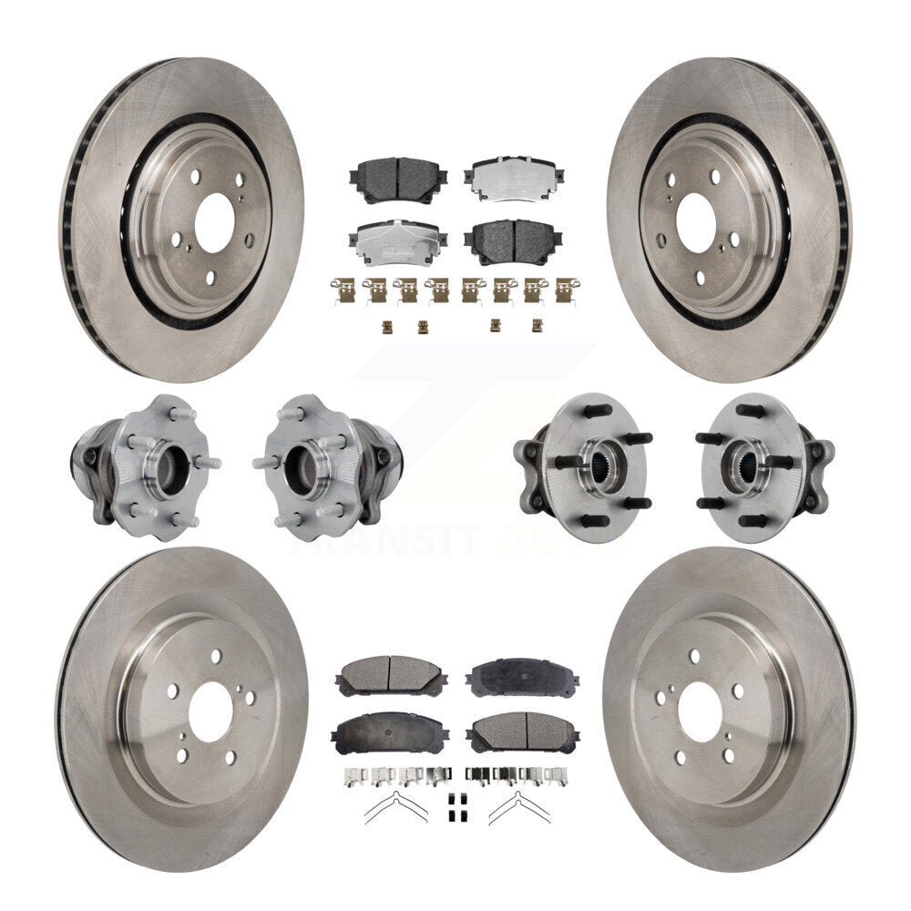 Hub Bearing Disc Brake Rotor Pad Front Rear Kit (10Pc) For Toyota Highlander FWD