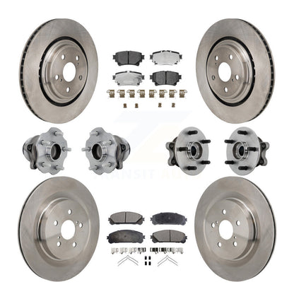 Hub Bearing Disc Brake Rotor Pad Front Rear Kit (10Pc) For Toyota Highlander FWD