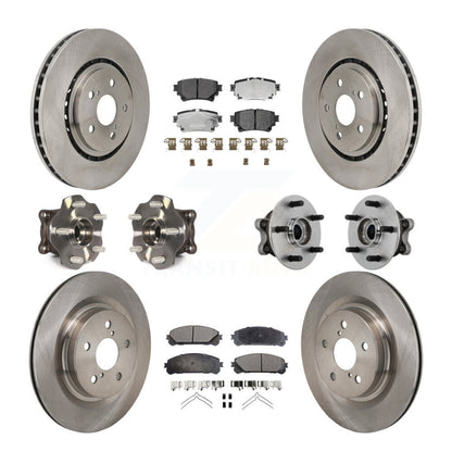 Hub Bearing Brake Rotor & Pads Front Rear Kit (10Pc) For 21-23 Toyota Sienna AWD