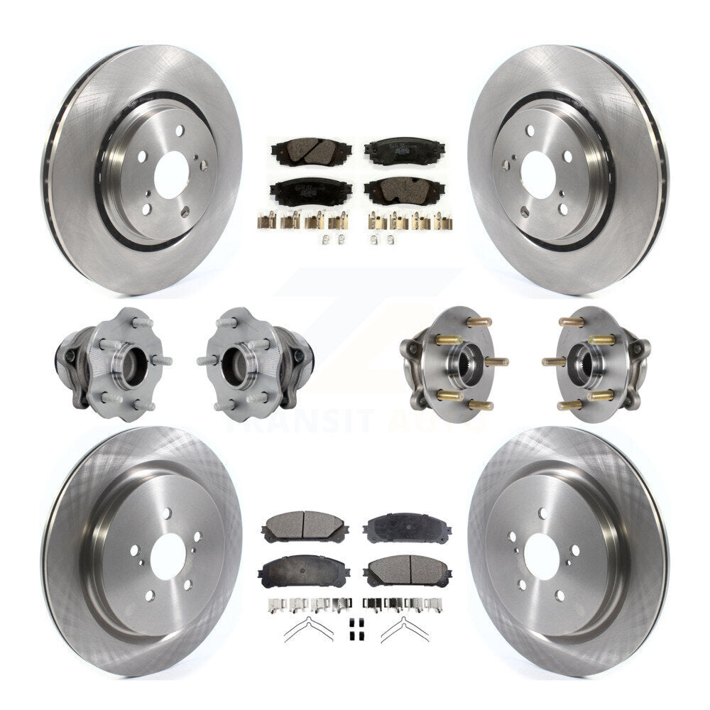Hub Bearing Brake Rotor Pads Front Rear Kit (10Pc) For Lexus RX350 RX350L RX450h