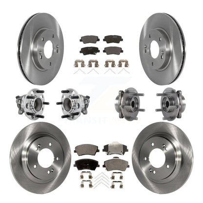 Hub Bearings Disc Brake Rotors And Pads Front Rear Kit (10Pc) For Hyundai Ioniq
