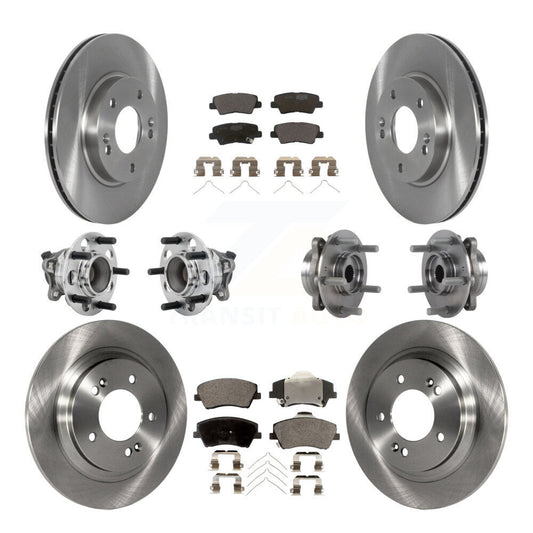 Hub Bearings Disc Brake Rotors And Pads Front Rear Kit (10Pc) For Hyundai Ioniq