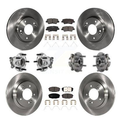 Hub Bearing Disc Brake Rotor & Pads Front Rear Kit (10Pc) For Hyundai Elantra GT