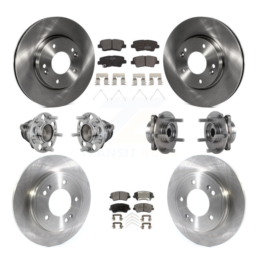 Hub Bearing Disc Brake Rotor And Pads Front Rear Kit (10Pc) For Hyundai Veloster