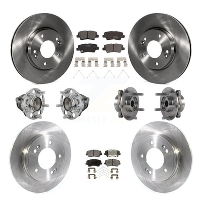 Hub Bearing Disc Brake Rotor And Pads Front Rear Kit (10Pc) For Hyundai Veloster