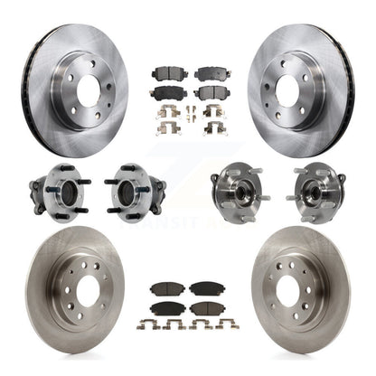 Hub Bearing Brake Rotor & Pad Front Rear Kit (10Pc) For 2016-2018 Mazda CX-3 FWD