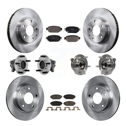 Hub Bearing Brake Rotor & Pad Front Rear Kit (10Pc) For 2019-2021 Mazda CX-3 FWD