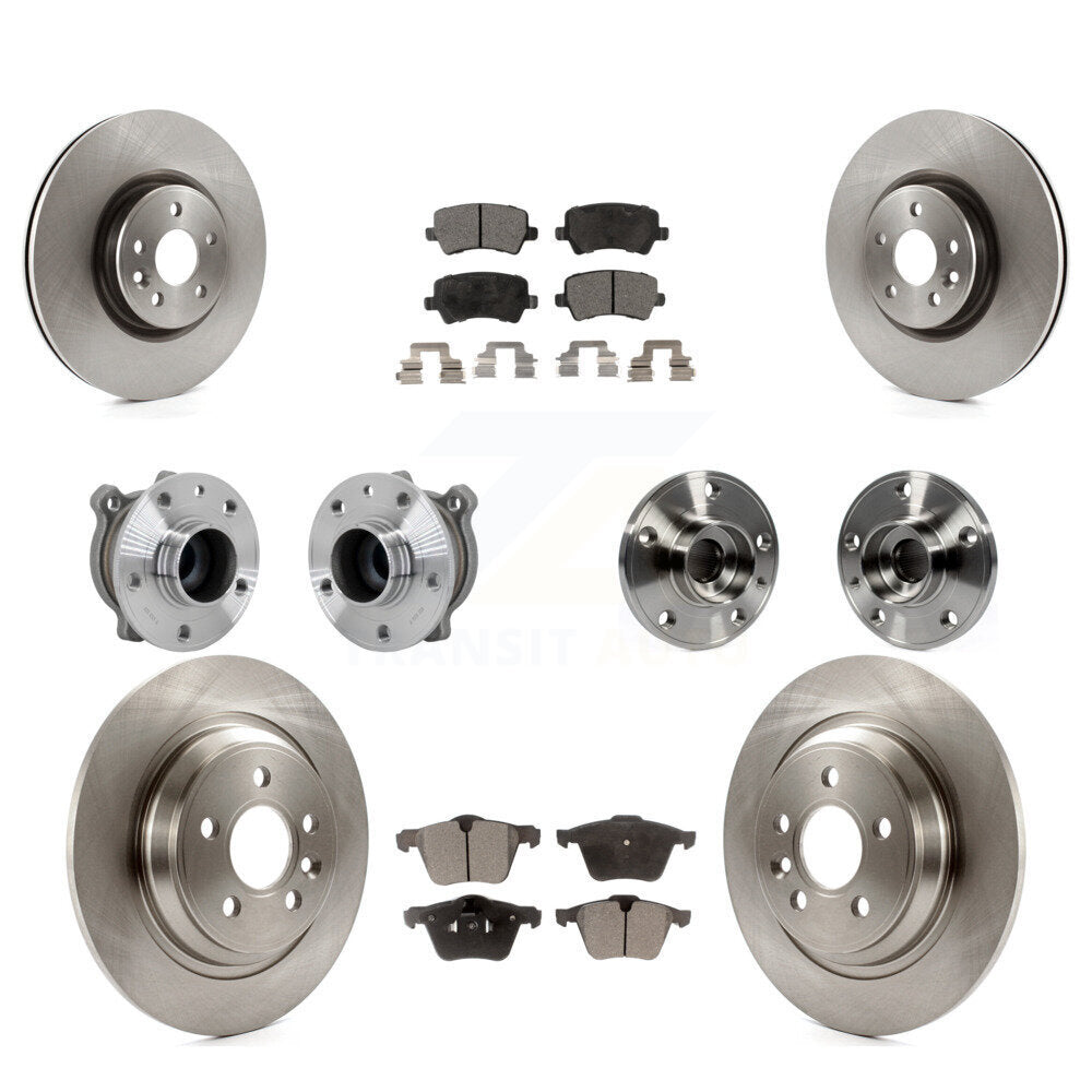 Hub Bearings Disc Brake Rotors And Pads Front Rear Kit (10Pc) For Volvo S60 V70