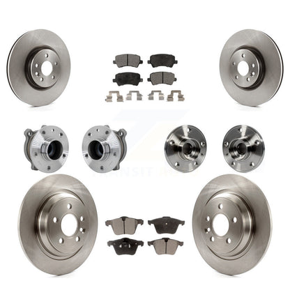 Hub Bearings Disc Brake Rotors And Pads Front Rear Kit (10Pc) For Volvo S60 V70