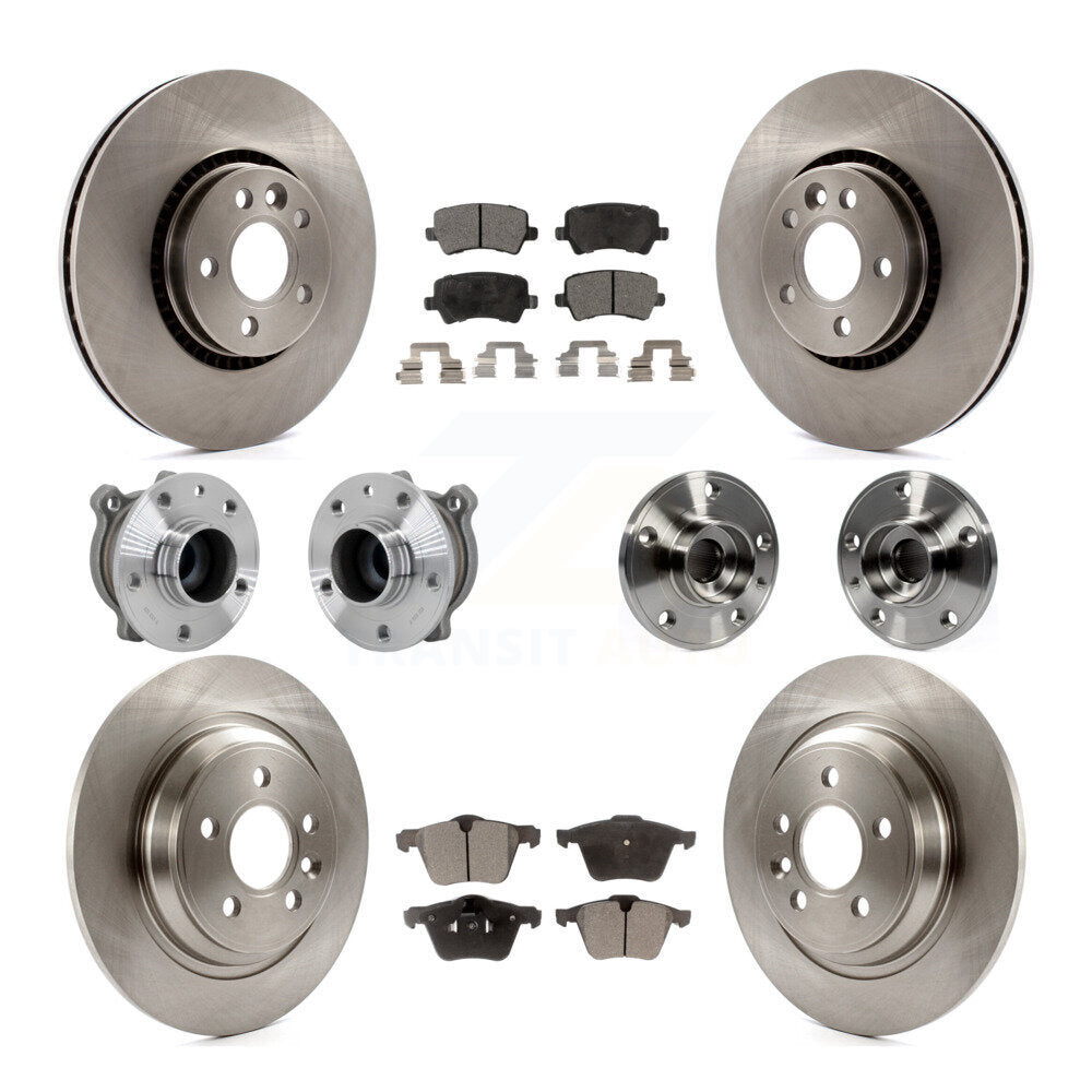 Hub Bearings Disc Brake Rotors And Pads Front Rear Kit (10Pc) For Volvo S60 V70