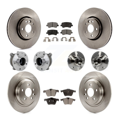 Hub Bearings Disc Brake Rotors And Pads Front Rear Kit (10Pc) For Volvo S60 V70
