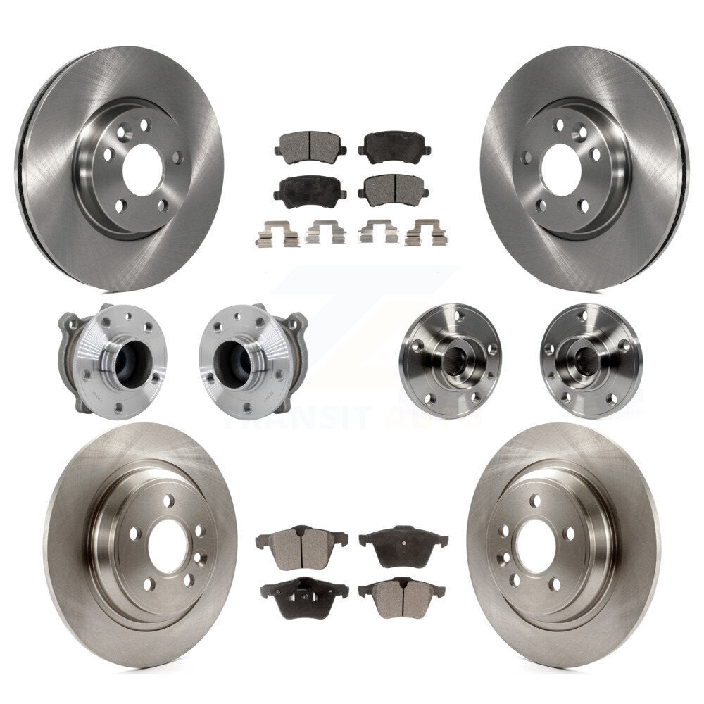 Hub Bearing Disc Brake Rotor And Ceramic Pad Front Rear Kit (10Pc) For Volvo V70