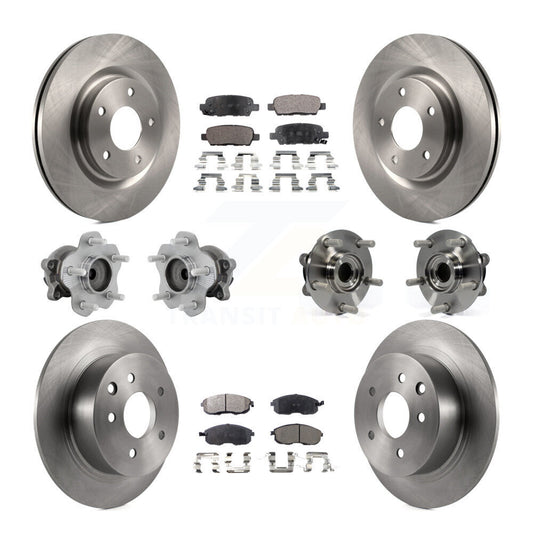 Hub Bearings Disc Brake Rotors And Pads Front Rear Kit (10Pc) For Nissan Juke