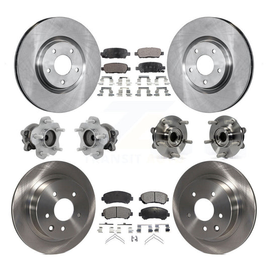 Hub Bearings Disc Brake Rotors And Pads Front Rear Kit (10Pc) For Nissan Juke