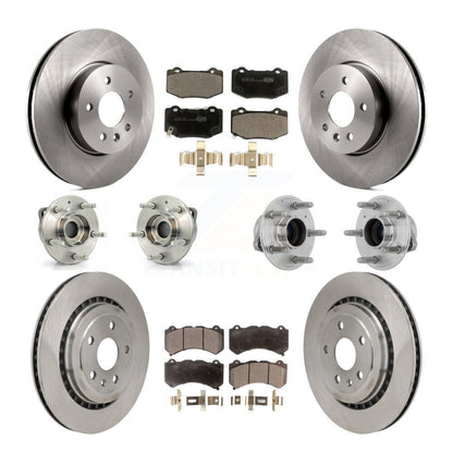 Hub Bearing Brake Rotor & Pads Front Rear Kit (10Pc) For Cadillac ATS V with RWD
