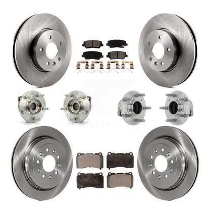 Hub Bearings Disc Brake Rotors And Pads Front Rear Kit (10Pc) For Cadillac ATS