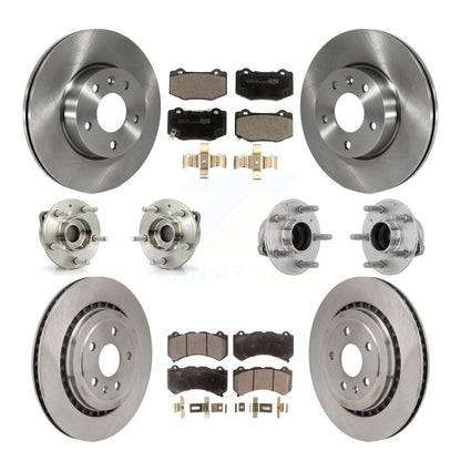 Hub Bearing Brake Rotor Pad Front Rear Kit (10Pc) For 17 Cadillac ATS V with RWD