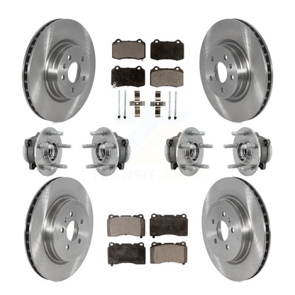 Hub Bearing Brake Rotor & Pads Front Rear Kit (10Pc) For 2016 Tesla S From 04 16