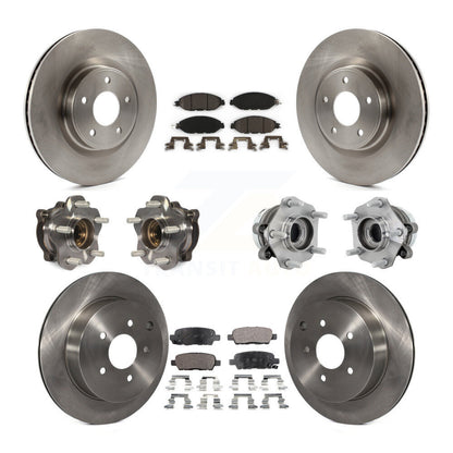 Hub Bearing Disc Brake Rotor And Pad Front Rear Kit (10Pc) For Nissan Murano AWD