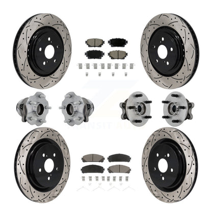 Hub Bearing Coat Brake Rotor Pad Front Rear Kit (10Pc) For Toyota Highlander FWD