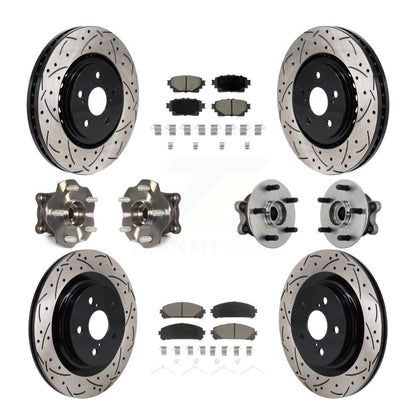 Hub Bearing Coated Brake Rotor & Pad Front Rear Kit (10Pc) For Toyota Sienna AWD