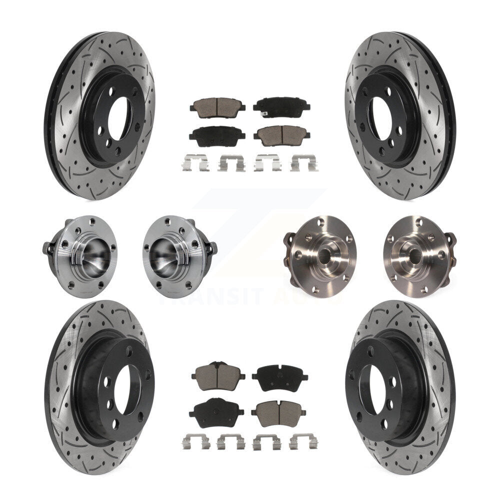 Hub Bearing Coated Brake Rotor Pad Front Rear Kit (10Pc) For Mini Cooper Paceman