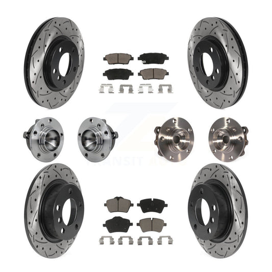 Hub Bearing Coated Brake Rotor Pad Front Rear Kit (10Pc) For Mini Cooper Paceman