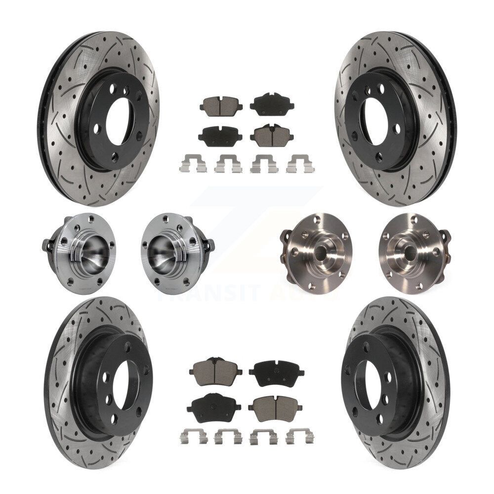 Hub Bearing Coated Brake Rotor Pad Front Rear Kit (10Pc) For Mini Cooper Paceman