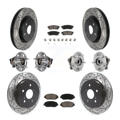 Hub Bearing Coated Disc Brake Rotor & Pads Front Rear Kit (10Pc) For Toyota C-HR