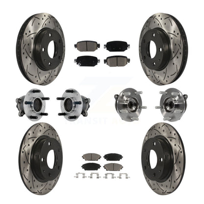 Hub Bearing Coat Brake Rotor Pads Front Rear Kit (10Pc) For 19-21 Mazda CX-3 FWD
