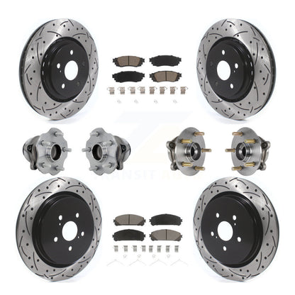 Hub Bearing Coated Brake Rotor Pads Front Rear Kit (10Pc) For Lexus RX350 RX350L