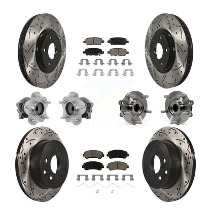 Hub Bearing Coated Disc Brake Rotor & Pads Front Rear Kit (10Pc) For Nissan Juke