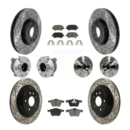 Hub Bearing Coated Disc Brake Rotor And Pads Front Rear Kit (10Pc) For Volvo V70