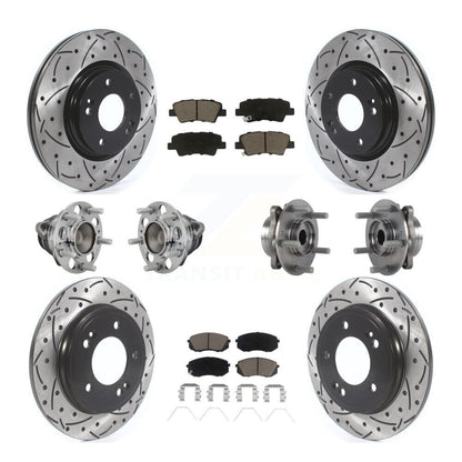 Hub Bearing Coated Brake Rotor & Pad Front Rear Kit (10Pc) For Kia Forte Hyundai