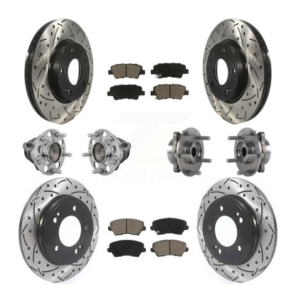 Hub Bearing Coated Brake Rotor & Pads Front Rear Kit (10Pc) For Hyundai Veloster