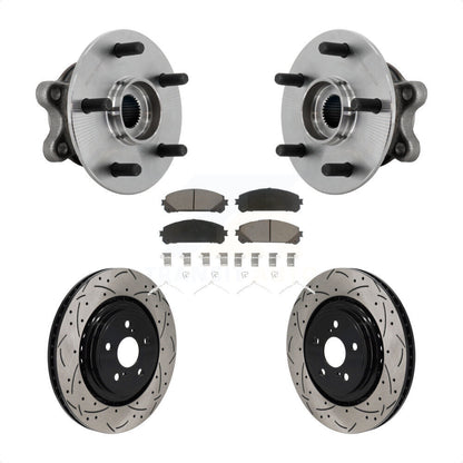 Hub Bearing Drill Slot Brake Rotor Pad Front Kit For 2020-2022 Toyota Highlander