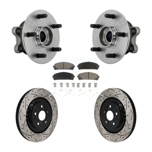 Hub Bearing Drill Slot Brake Rotor Pad Front Kit For 2020-2022 Toyota Highlander