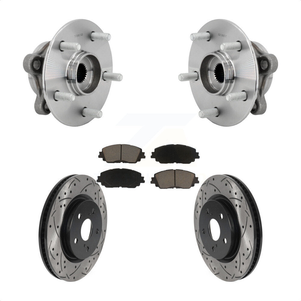 Hub Bearing Drilled Slot Brake Rotor Pads Front Kit For Toyota C-HR Lexus UX250h